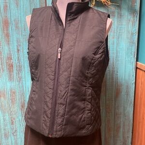 NINE WEST quilted outerwear vest lightweight polyester black PM Petite Medium